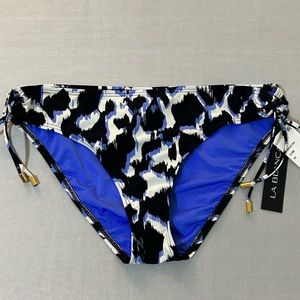 La Blanca Bikini Bottom Size 12 Royal Blue Black White Color NWT